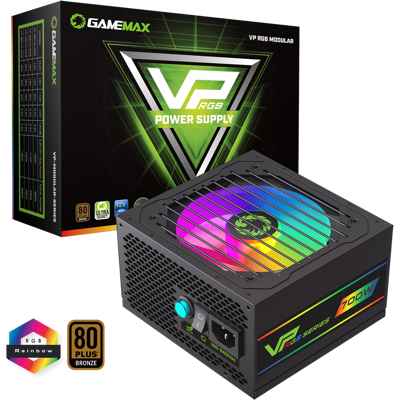 GameMax VP700w RGB 80+ Bronze PSU Semi-Modular PSU - PSUGMXVP700SMOD GameMax VP700w RGB 80+ Bronze PSU Semi-Modular PSU - PSUGMXVP700SMOD