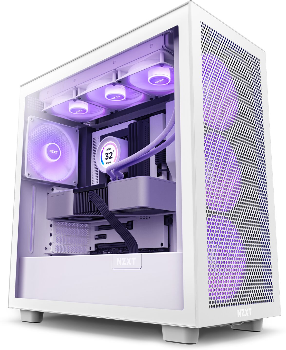 NZXT H7 Flow RGB Edition ATX Mid Tower Case - White - CM-H71FW-R1