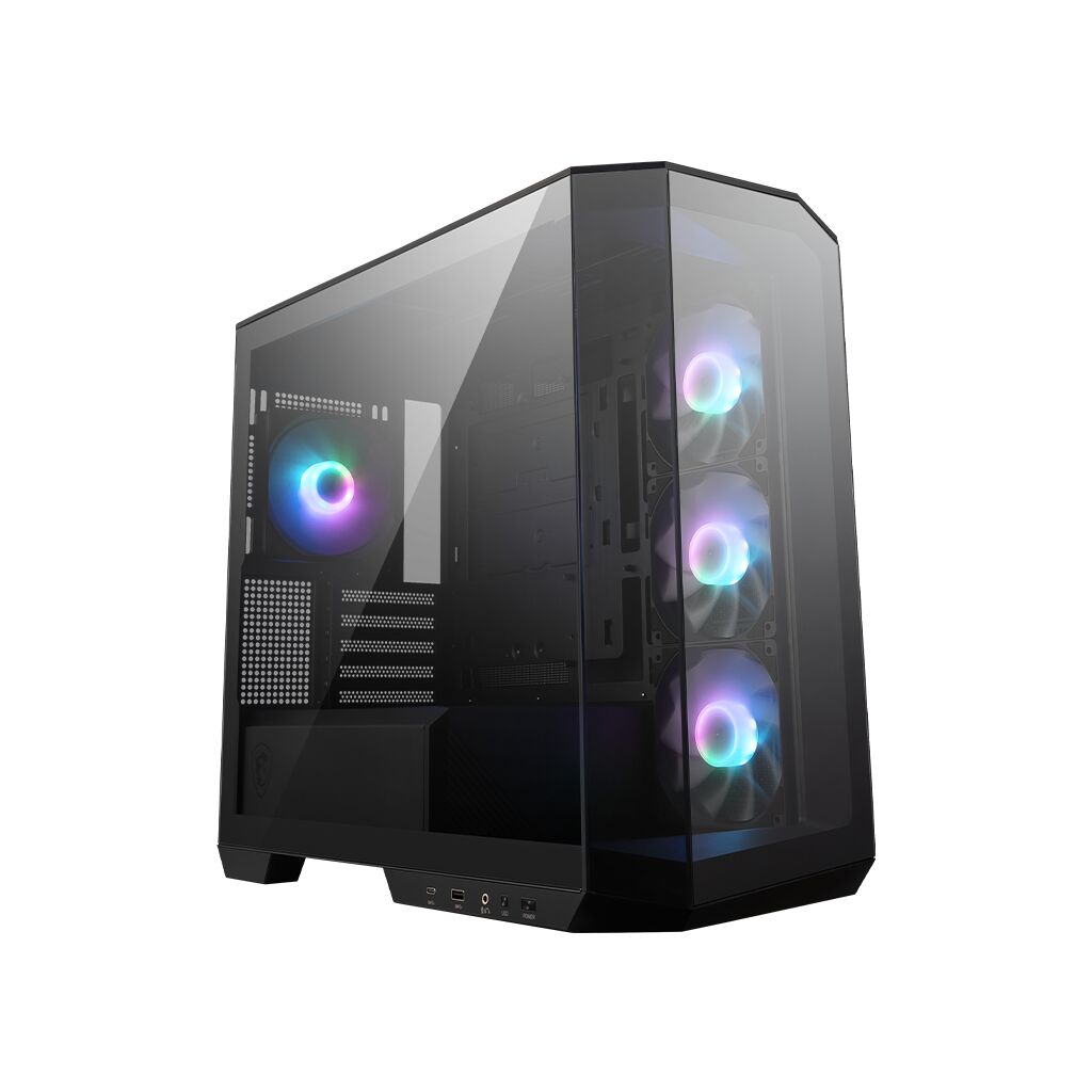 MSI MAG PANO M100R PZ Tempered Glass Micro-ATX Tower Gaming PC Case - Black