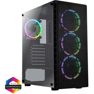 [Clearance] CiT Raider AIR 4 x Halo ARGB Fans Tempered Glass ATX Mid-Tower Mesh Gaming Case