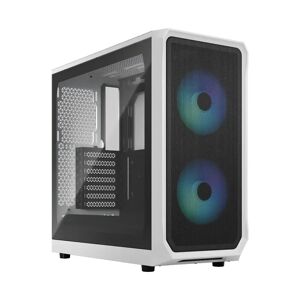 Fractal Design Focus 2 RGB ATX Mid Tower Case - Clear Tint Tempered Glass - White - FD-C-FOC2A-04