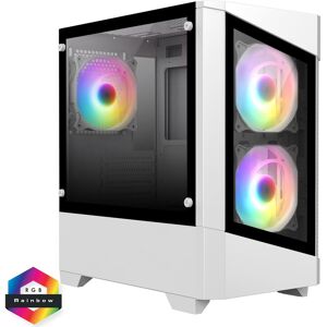 CiT Level 1 White Micro-ATX PC Gaming Case with 3 x 120mm RGB Rainbow Fans Included With Tempered Glass Front and Side Panel CiT Level 1 White Micro-ATX PC Gaming Case with 3 x 120mm RGB Rainbow Fans Included With Tempered Glass Front and Side Panel
