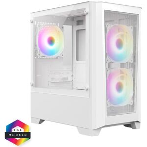 CiT Level 2 White Micro-ATX Mesh PC Gaming Case with 3 x 120mm RGB Rainbow Fans Included With Tempered Glass Side Panel CiT Level 2 White Micro-ATX Mesh PC Gaming Case with 3 x 120mm RGB Rainbow Fans Included With Tempered Glass Side Panel