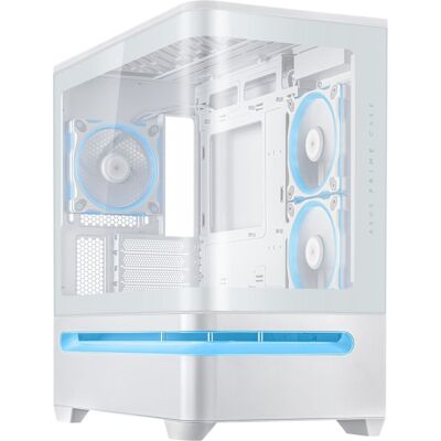 Asus PRIME AP202 Tempered Glass ARGB Floating Air Panoramic Gaming Case - WHITE - 90DC00P3-B19000 Asus PRIME AP202 Tempered Glass ARGB Floating Air Panoramic Gaming Case - WHITE - 90DC00P3-B19000