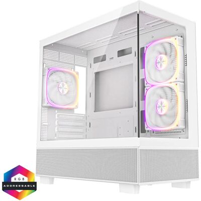 CIT Solar MATX ARGB Two-Sided Tempered Glass Gaming Case - White - CIT-SOLAR-WHT CIT Solar MATX ARGB Two-Sided Tempered Glass Gaming Case - White - CIT-SOLAR-WHT