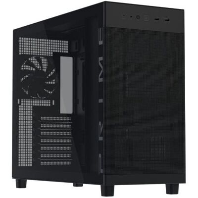 Asus Prime AP303 Tempered Glass Panel Compact 44L ATX Mid-Tower PC Case - 360mm Radiator, USB-C 20Gbps, GPU Bracket - Black Asus Prime AP303 Tempered Glass Panel Compact 44L ATX Mid-Tower PC Case - 360mm Radiator, USB-C 20Gbps, GPU Bracket - Black
