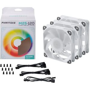 Phanteks M25 120mm D-RGB PWM Chassis Fan Triple Pack - White - PH-F120M25_DRGB_PWM_WT01_3P