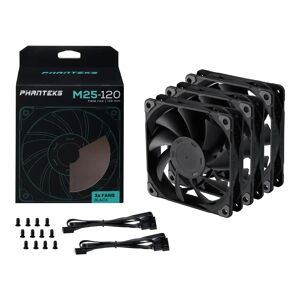 Phanteks M25 120mm PWM Case Fan Triple Pack - Black - PH-F120M25_PWM_BBK01_3P