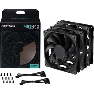 Phanteks M25 140mm PWM Chassis Fan Triple Pack - Black - PH-F140M25_PWM_BBK01_3P