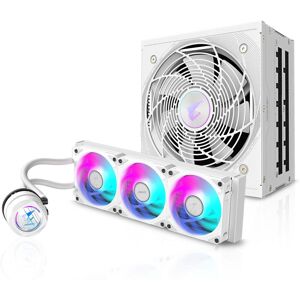 GIGABYTE AORUS WATERFORCE II 360mm Intel AMD AIO Liquid Cooler + Gigabyte AORUS ELITE P1000W 80+ Platinum Modular PCIe 5.0 ICE Power Supply - White GIGABYTE AORUS WATERFORCE II 360mm Intel AMD AIO Liquid Cooler + Gigabyte AORUS ELITE P1000W 80+ Platinum Modular PCIe 5.0 ICE Power Supply - White