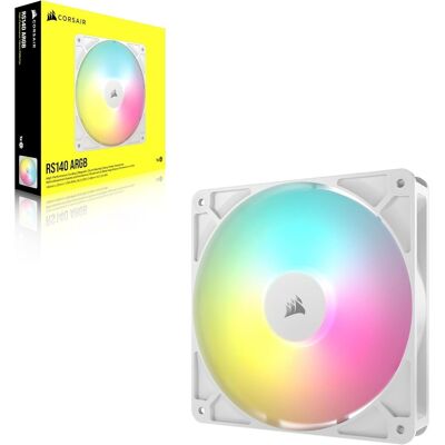 Corsair RS140 ARGB PWM 140mm Fan – White - CO-9050186-WW Corsair RS140 ARGB PWM 140mm Fan – White - CO-9050186-WW