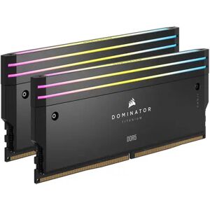 Corsair DOMINATOR TITANIUM RGB 32GB (2x16GB) DDR5 DRAM 6400MT/s CL32 Intel XMP Memory Kit — Black - CMP32GX5M2B6400C32