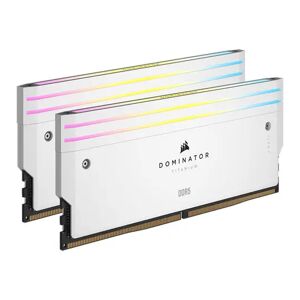 Corsair DOMINATOR TITANIUM RGB 32GB (2x16GB) DDR5 DRAM 6000MT/s CL30 Intel XMP Memory Kit — White - CMP32GX5M2B6000C30W