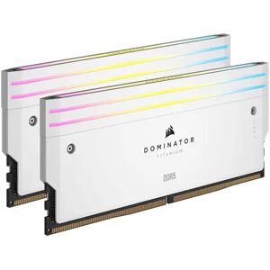 Corsair DOMINATOR TITANIUM RGB 32GB (2x16GB) DDR5 DRAM 6400MT/s CL32 Intel XMP Memory Kit — White - CMP32GX5M2B6400C32W