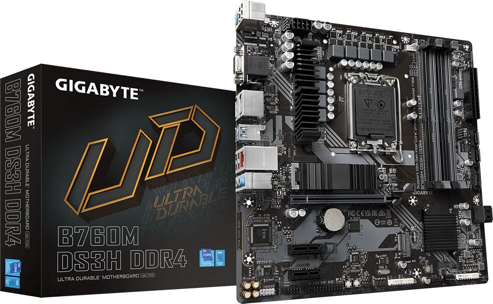 AWD-IT Intel 13th Gen Gigabyte B760M DS3H DDR4 Motherboard CPU Bundle