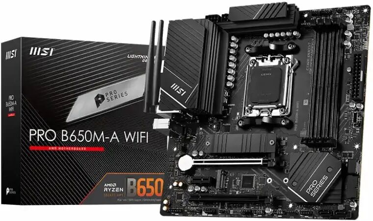 AMD Ryzen 7 7700X Eight Core 5.4GHz, MSI PRO B650M-A WIFI Motherboard CPU Bundle