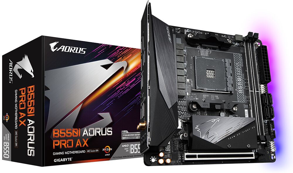 AMD Ryzen 9 5950X Sixteen Core 4.9GHz, Gigabyte B550i Aorus Pro AX Motherboard CPU Bundle