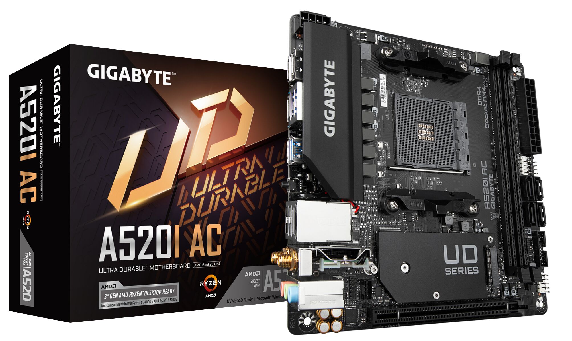 Gigabyte A520I AC AMD A520 Mini ITX Motherboard - Socket AM4