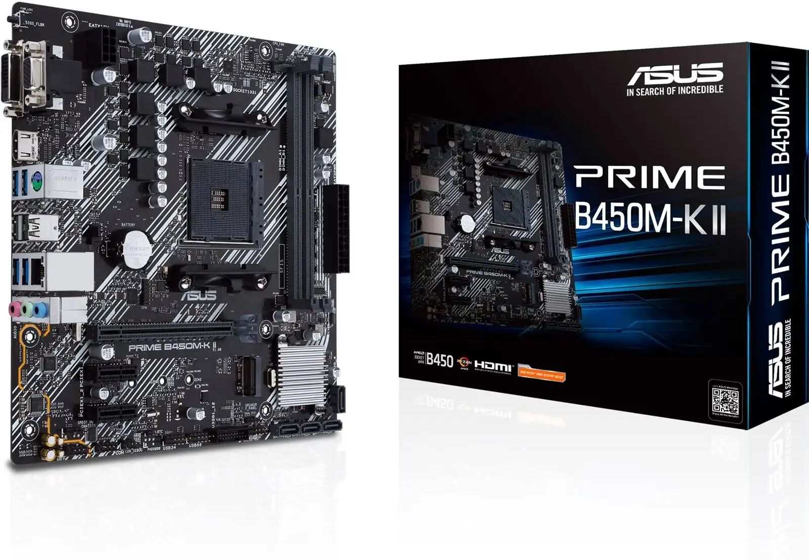 Asus PRIME B450M-K II AMD B450 DDR4 Socket AM4 MATX Motherboard - 90MB1600-M0EAY0