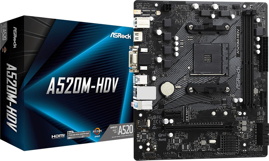 ASRock A520M-HDV motherboard Socket AM4 micro ATX