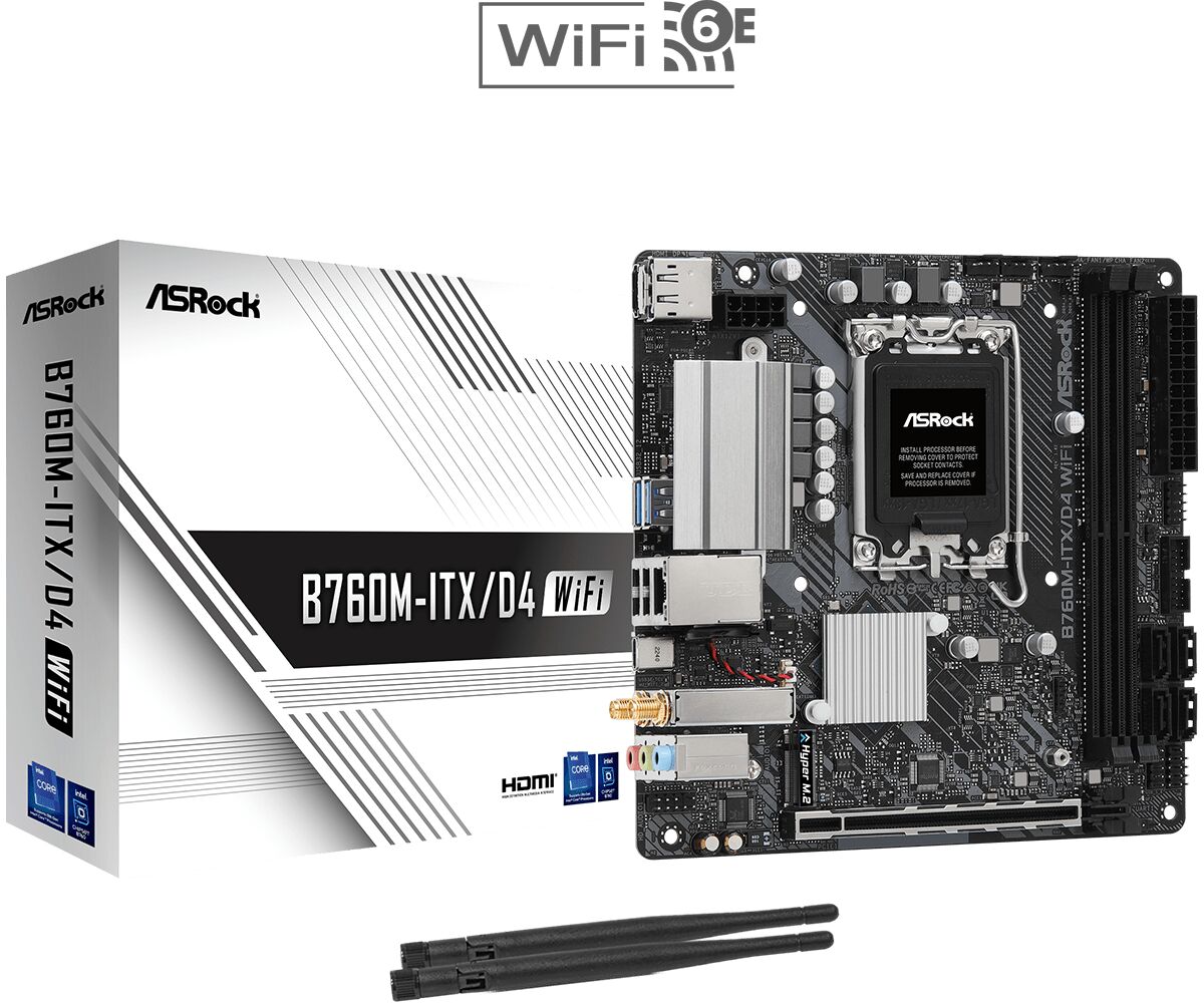 ASRock B760M-ITX/D4 WiFi Intel Socket 1700 DDR4 Motherboard - 90-MXBKY0-A0CAYZ