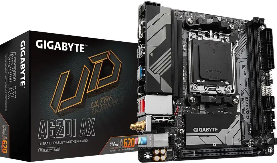 Gigabyte A620I AX AMD Ryzen DDR5 Mini ITX Motherboard - Socket AM5