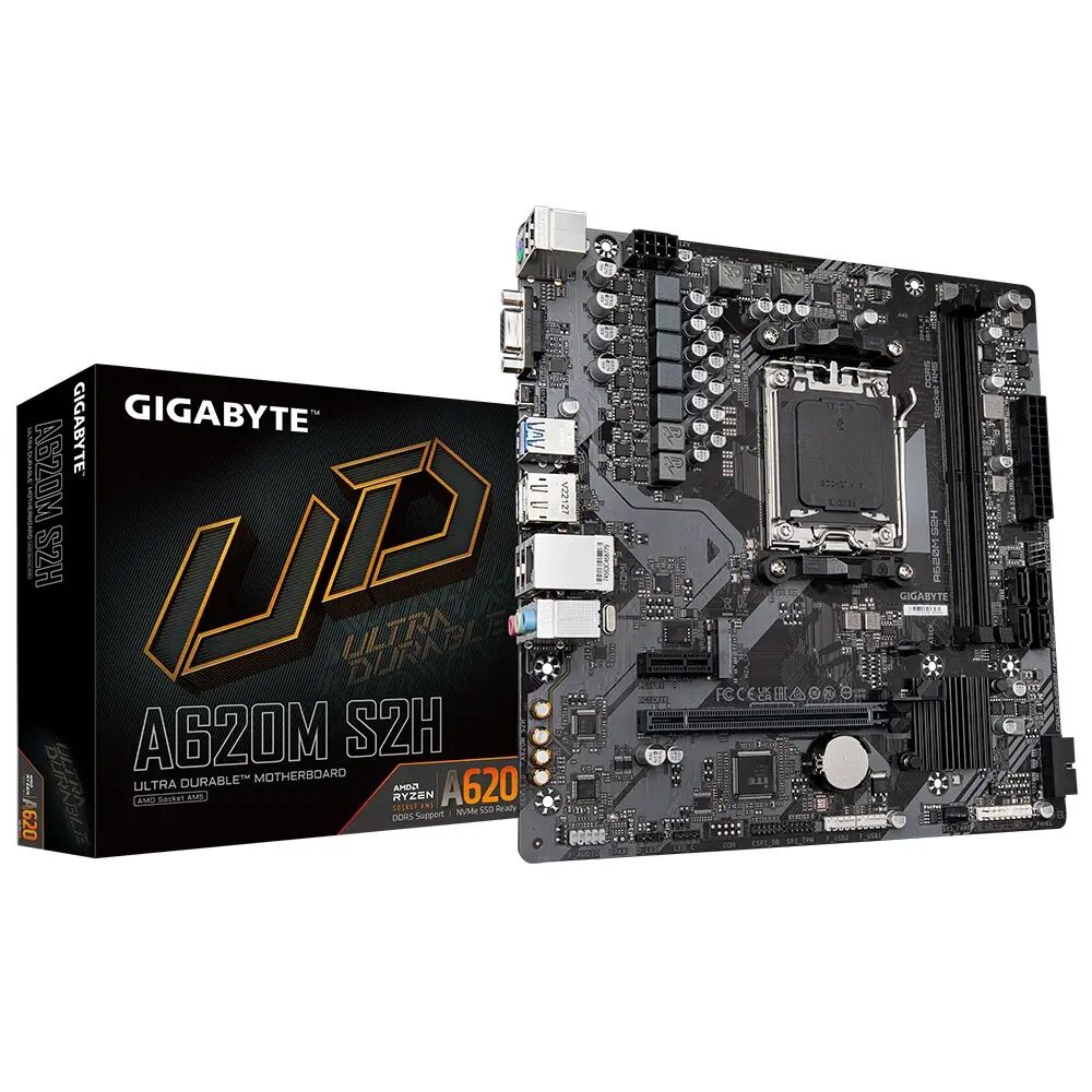 GIGABYTE A620M S2H AMD Ryzen DDR5 Micro ATX Motherboard - Socket AM5