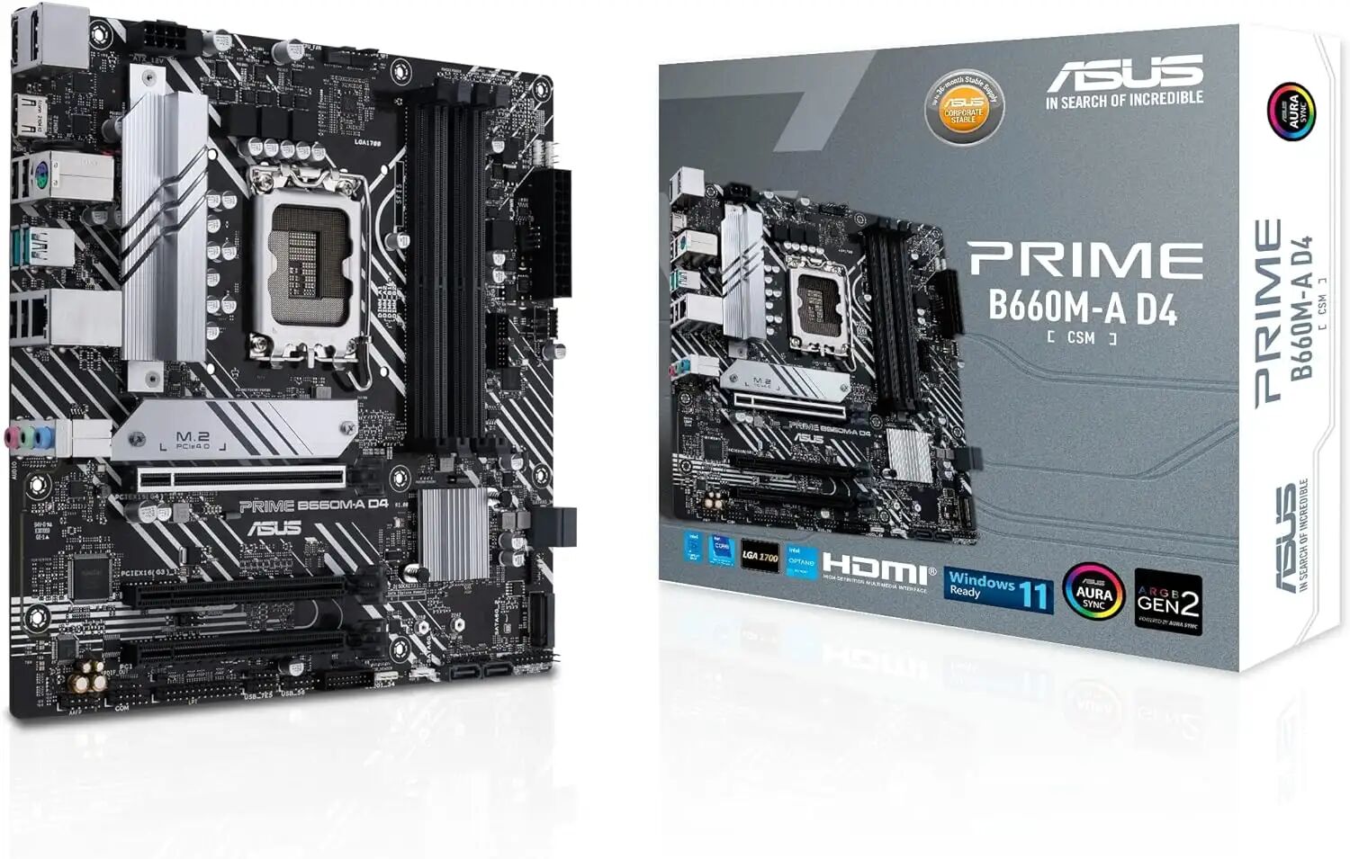 Asus Prime B660M-A D4-CSM mATX Intel LGA 1700 Motherboard