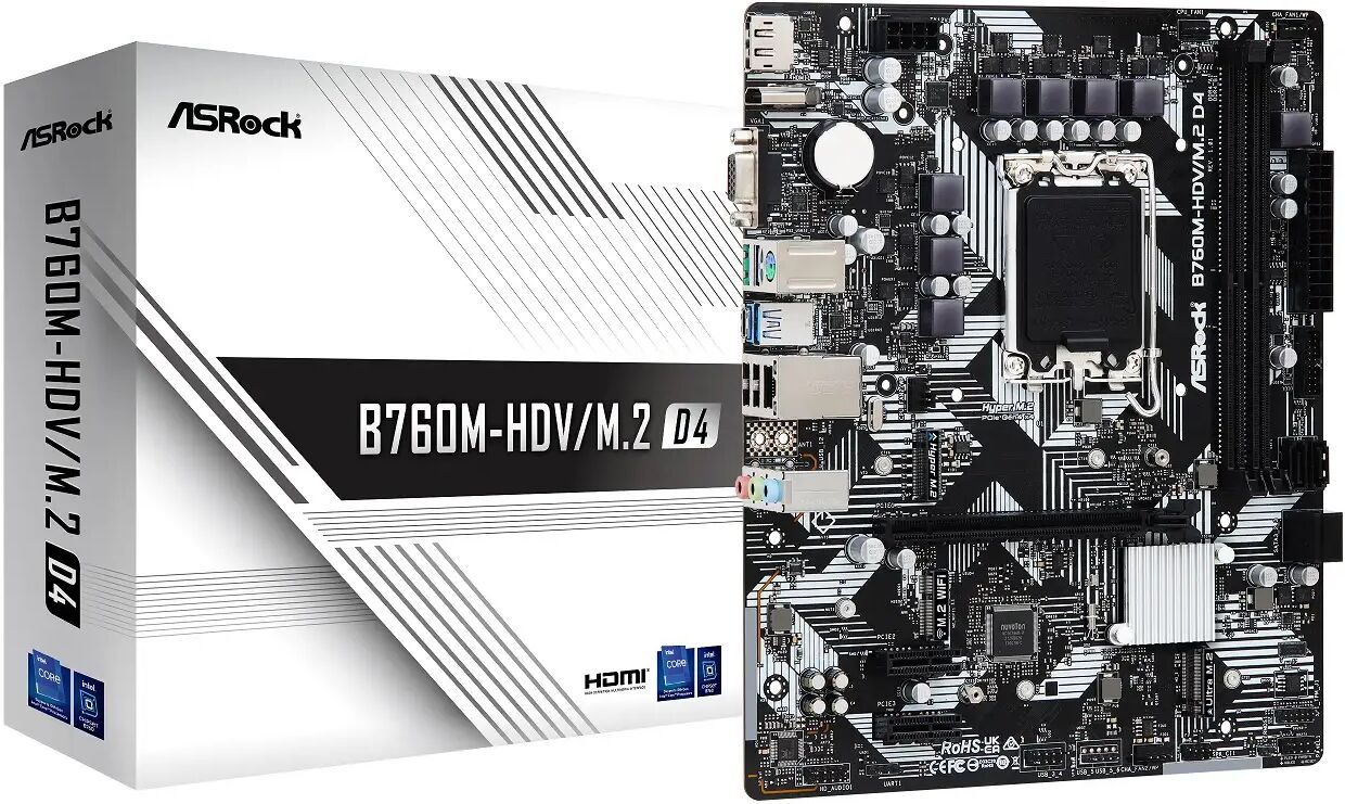 ASRock B760M-HDV/M.2 D4 Intel DDR4 Micro ATX Motherboard - LGA 1700