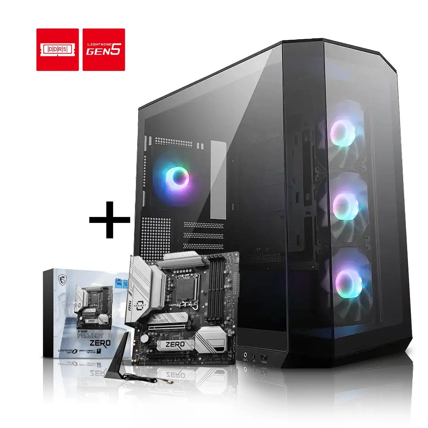 MSI Project Zero Bundle - MAG PANO M100R PZ Black Case + Intel B760M PROJECT ZERO LGA 1700 DDR5 Motherboard