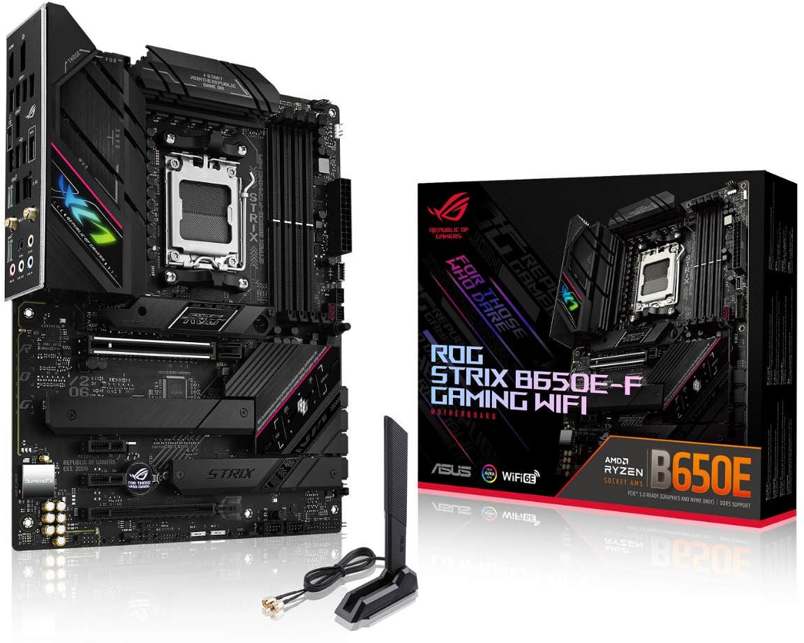 AMD Ryzen 5 7500F Six Core 5.0GHz Processor, ASUS ROG STRIX B650E-F GAMING WIFI AMD Ryzen DDR5 ATX Motherboard CPU Bundle