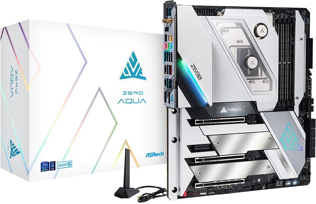 ASRock Z690 AQUA OC DDR5 Liquid Cooled ATX Motherboard - LGA 1700