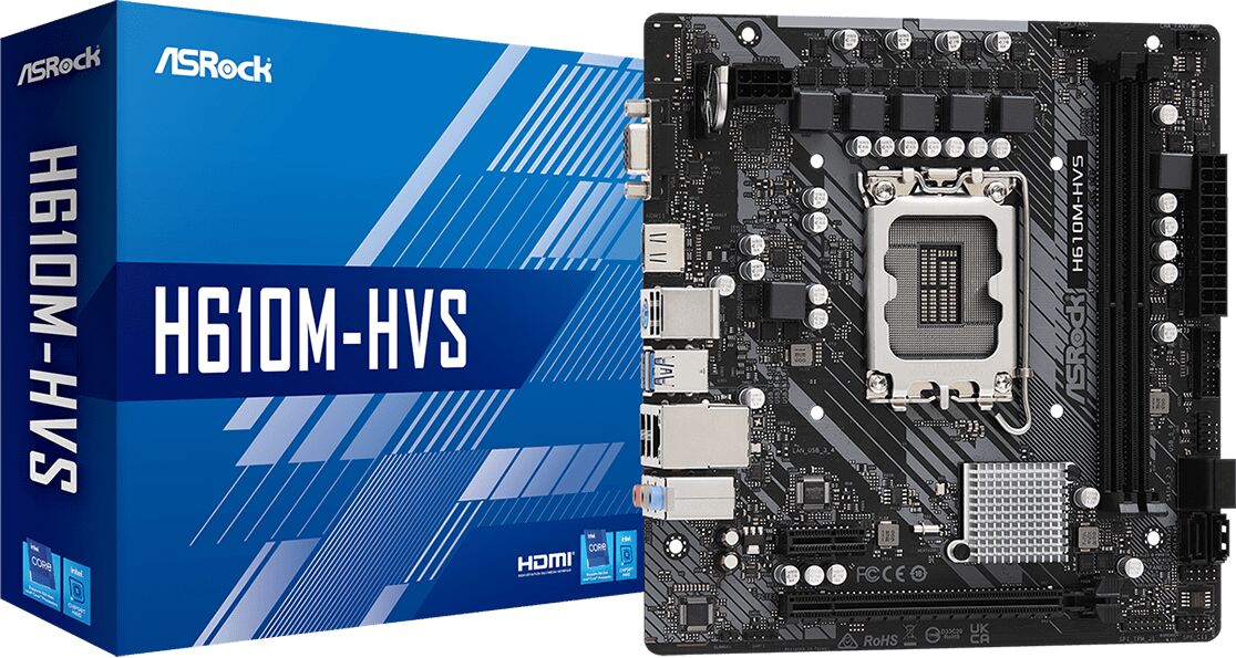 ASRock H610M-HVS Intel DDR4 Micro ATX Motherboard - LGA 1700