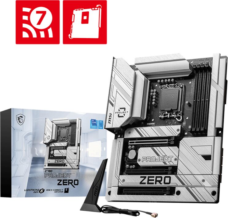 MSI Z790 PROJECT ZERO DDR5 Intel LGA 1700 WI-FI 7 Back-Connect ATX Motherboard