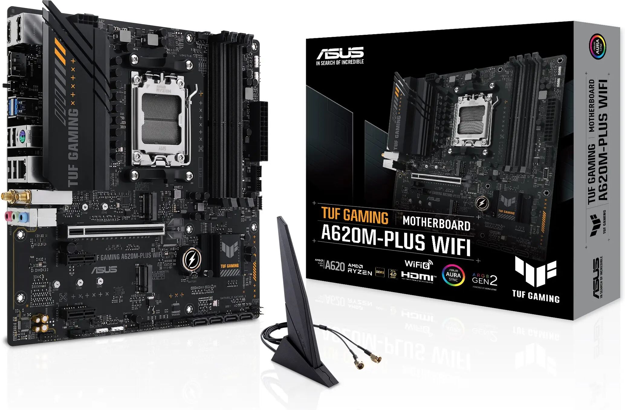 Asus TUF GAMING A620M-PLUS WIFI AMD Ryzen Micro ATX Motherboard - Socket AM5