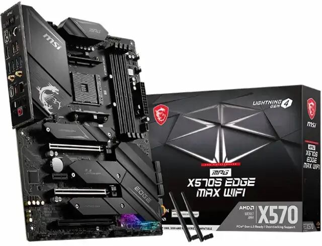 AMD Ryzen 7 5800X3D Eight Core 4.5GHz, MSI X570 Edge MAX Wifi Motherboard CPU Bundle