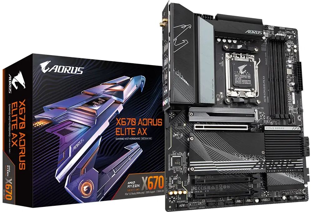 AMD Ryzen 9 7950X Sixteen Core 4.5GHz, Gigabyte X670 AORUS ELITE AX Motherboard CPU Bundle