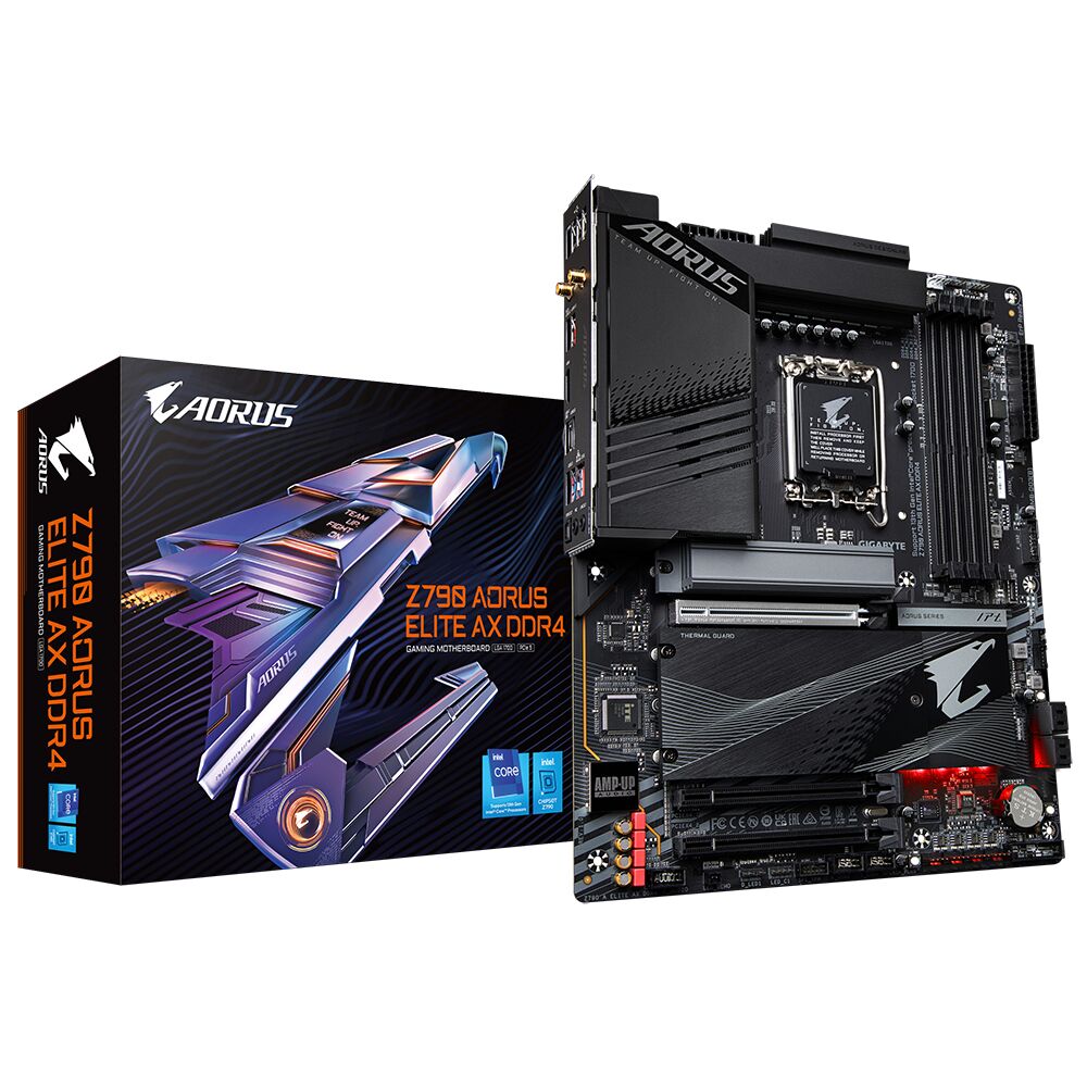 GIGABYTE Z790 AORUS ELITE AX DDR4 Intel PCIe 5.0 ATX WIFI Motherboard - LGA 1700