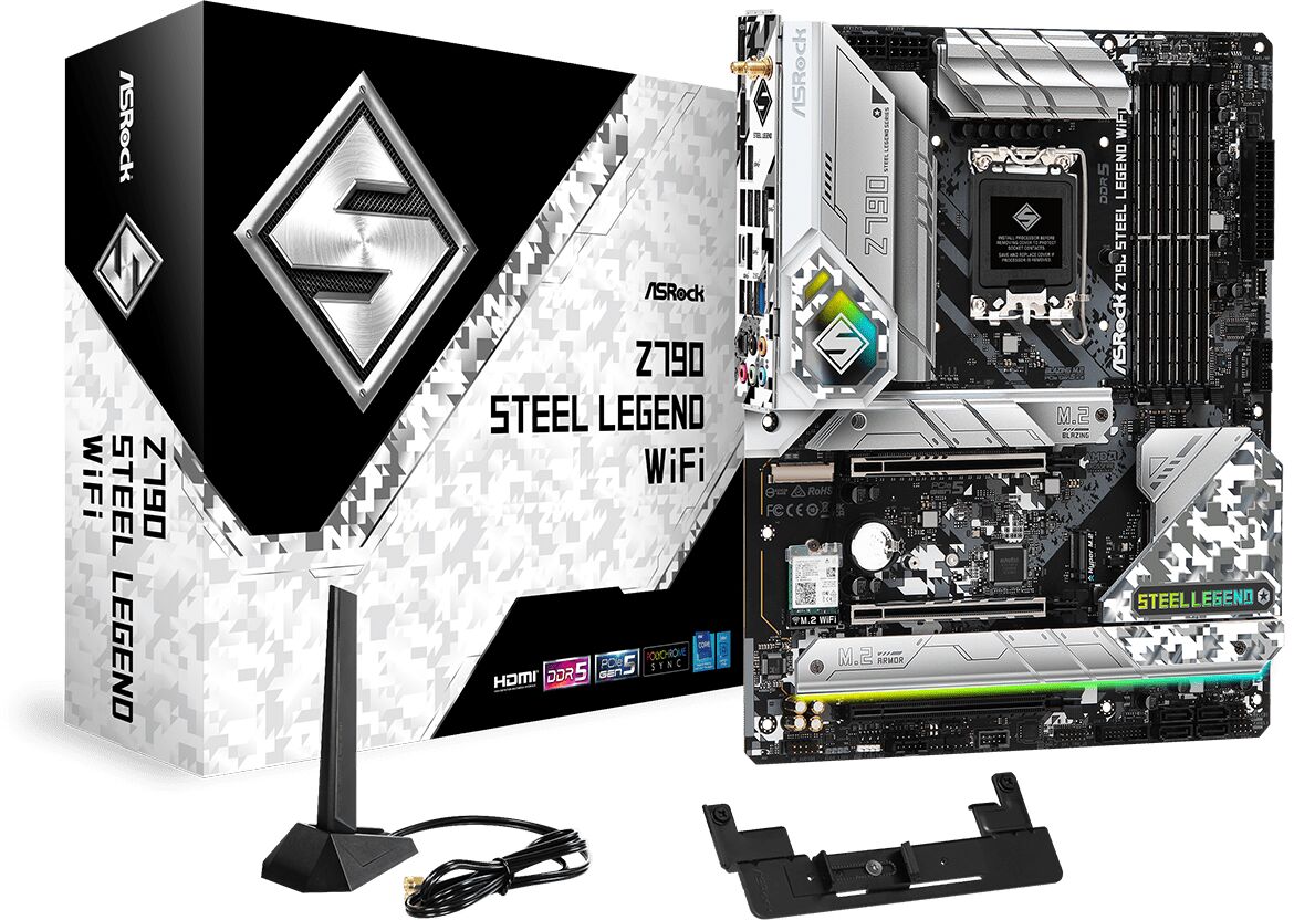 ASRock Z790 Steel Legend WiFi Intel DDR5 PCIe 5.0 ATX Motherboard - LGA 1700