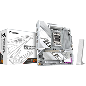 Gigabyte B850M AORUS ELITE WIFI6E ICE AMD Ryzen AM5 DDR5 ATX Motherboard Gigabyte B850M AORUS ELITE WIFI6E ICE AMD Ryzen AM5 DDR5 ATX Motherboard