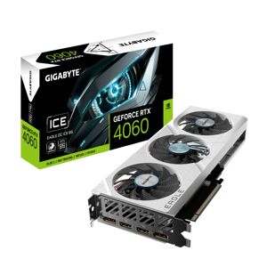 Gigabyte GeForce RTX 4060 EAGLE OC ICE 8GB Graphics Card - White - GV-N4060EAGLEOC ICE-8GD