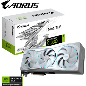 Gigabyte AORUS GeForce RTX 5080 MASTER ICE 16G GDDR7 Graphics Card - White - GV-N5080AORUSM ICE-16GD Gigabyte AORUS GeForce RTX 5080 MASTER ICE 16G GDDR7 Graphics Card - White - GV-N5080AORUSM ICE-16GD
