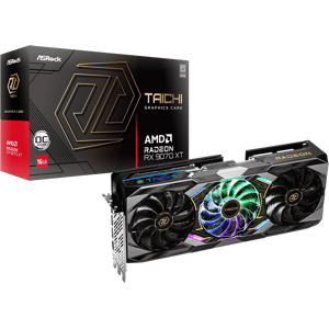 ASRock AMD Radeon RX 9070 XT Taichi OC 16GB GDDR6 Graphics Card - 90-GA5HZZ-00UANF ASRock AMD Radeon RX 9070 XT Taichi OC 16GB GDDR6 Graphics Card - 90-GA5HZZ-00UANF