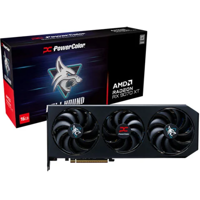 PowerColor RX 9070 XT OC 16GB Hellhound GDDR6 Graphics Card - RX9070XT 16G-L/OC PowerColor RX 9070 XT OC 16GB Hellhound GDDR6 Graphics Card - RX9070XT 16G-L/OC