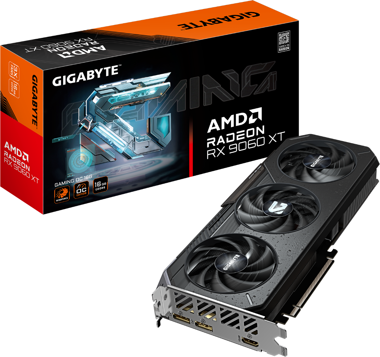 Gigabyte Radeon RX 9060 XT GAMING OC 16G GDDR6 16GB Graphics Card - GV-R9060XTGAMING OC-16GD