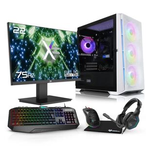 AWD-IT Air Mesh Intel i3 12100F Quad Core NVIDIA RTX 3050 8GB PC Monitor Package for Gaming