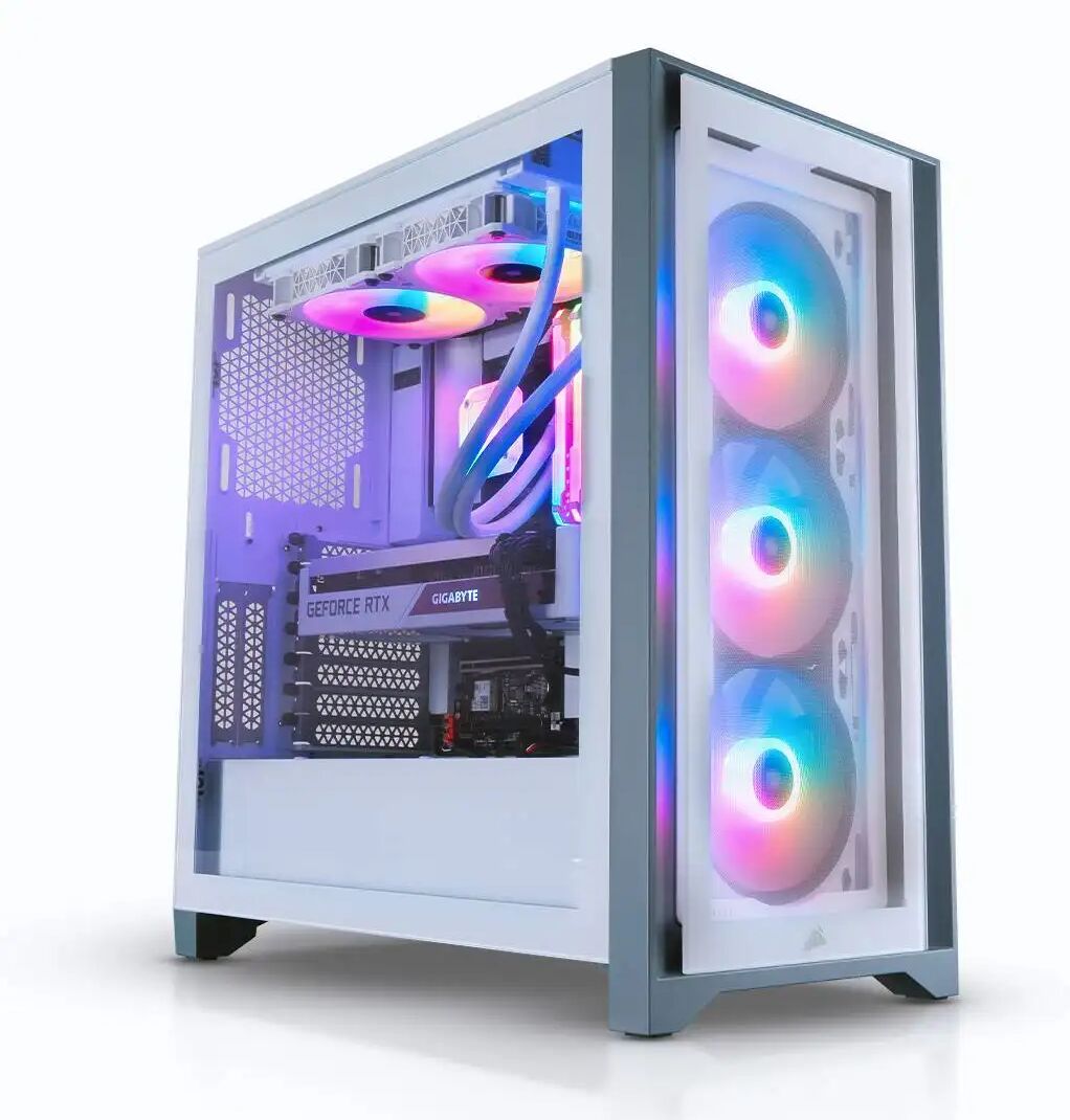 AWD-IT Corsair iCUE 4000X RGB VISION Intel i5 12400F RTX 4060 Ti 8GB Windows 11 Desktop PC for Gaming