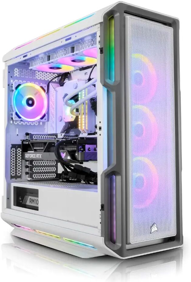 AWD-IT Corsair iCUE 5000T RGB Intel i9 14900KF Nvidia RTX 4090 24GB White Windows 11 Desktop PC for Gaming