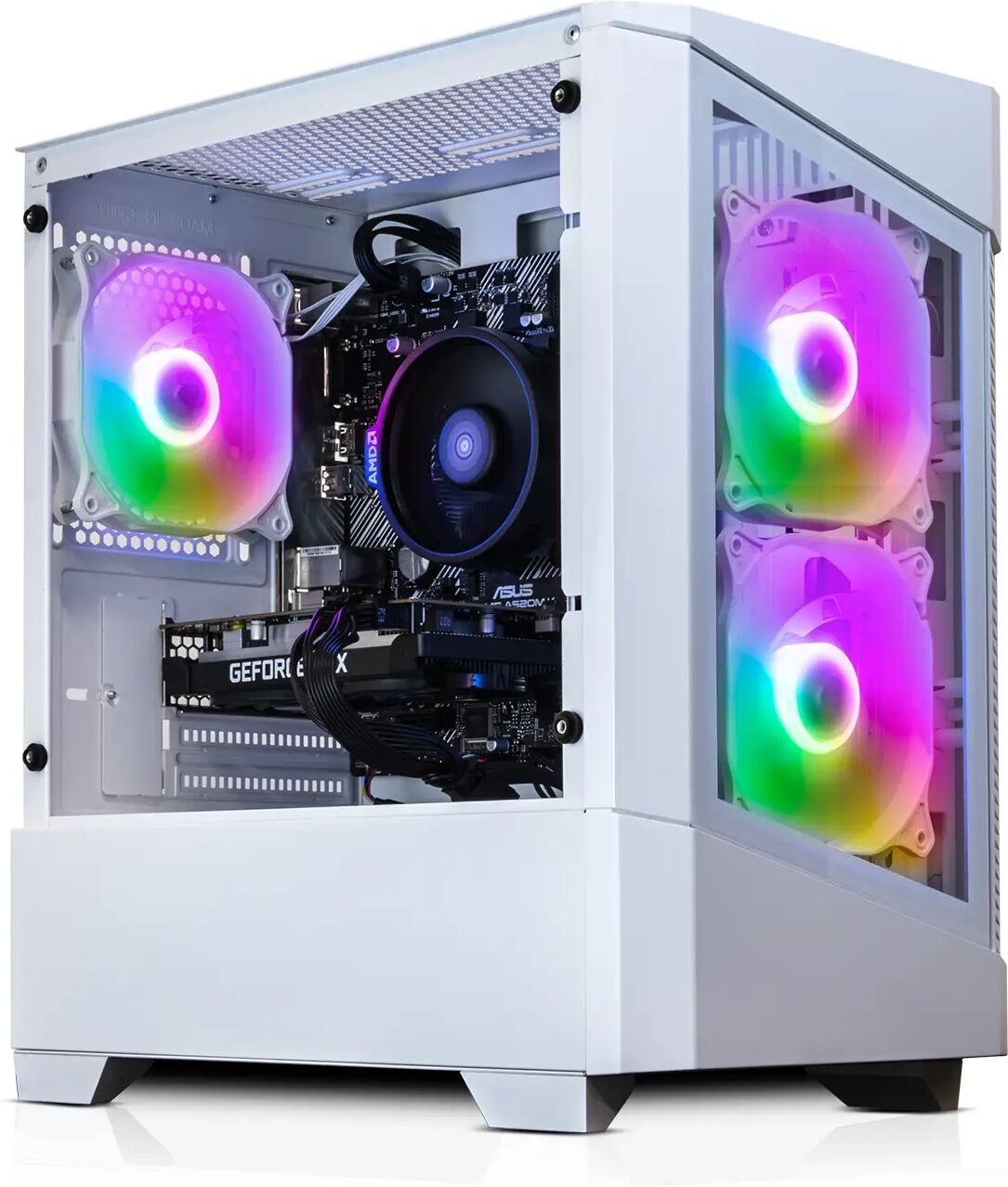 X= AWD-IT White Ryzen 5 3600 6 Core Nvidia GTX 1650 4GB Desktop PC for Gaming