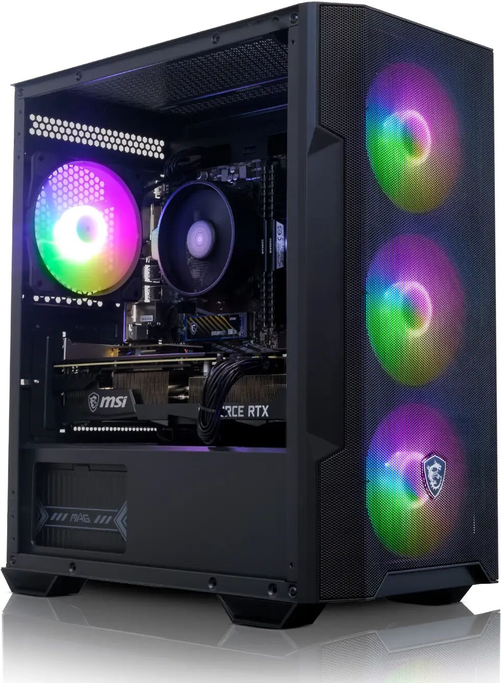 AWD-IT M100R AMD Ryzen 5700X 8 Core NVIDIA RTX 4070 12GB Desktop PC for Gaming